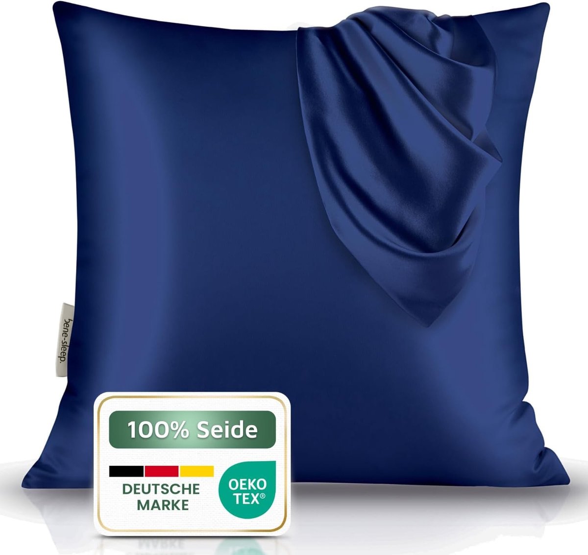 Premium Zijde Kussensloop - Donkerblauw - 40 x 40 cm - 100% Biologische Moerbeizijde - Voor Huid en Haar