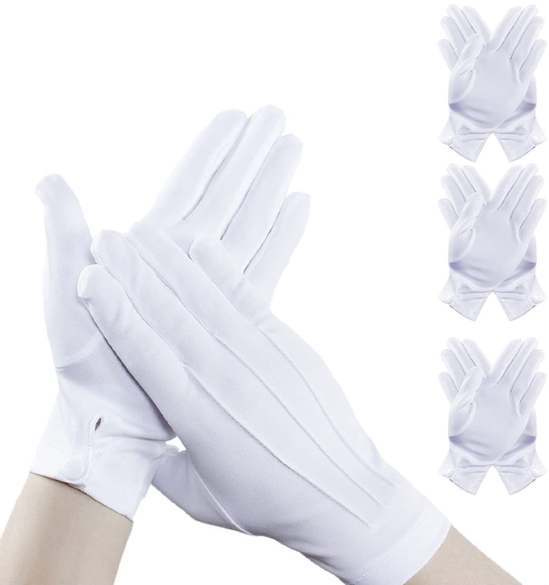 Smokinghandschoenen - Wit - 24,5 x 9 cm - Zweetvaste Nylon - Voor Avondkledij en Cosplay