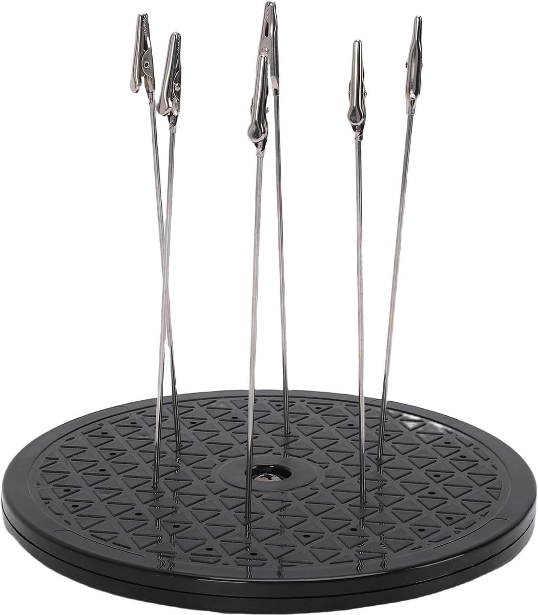 Asixxsix 360 Degree Rotating Turntable for Paint Sprayers, Model Painting Standard Base Holder with 6 Clip Sticks, for - ShopVlot