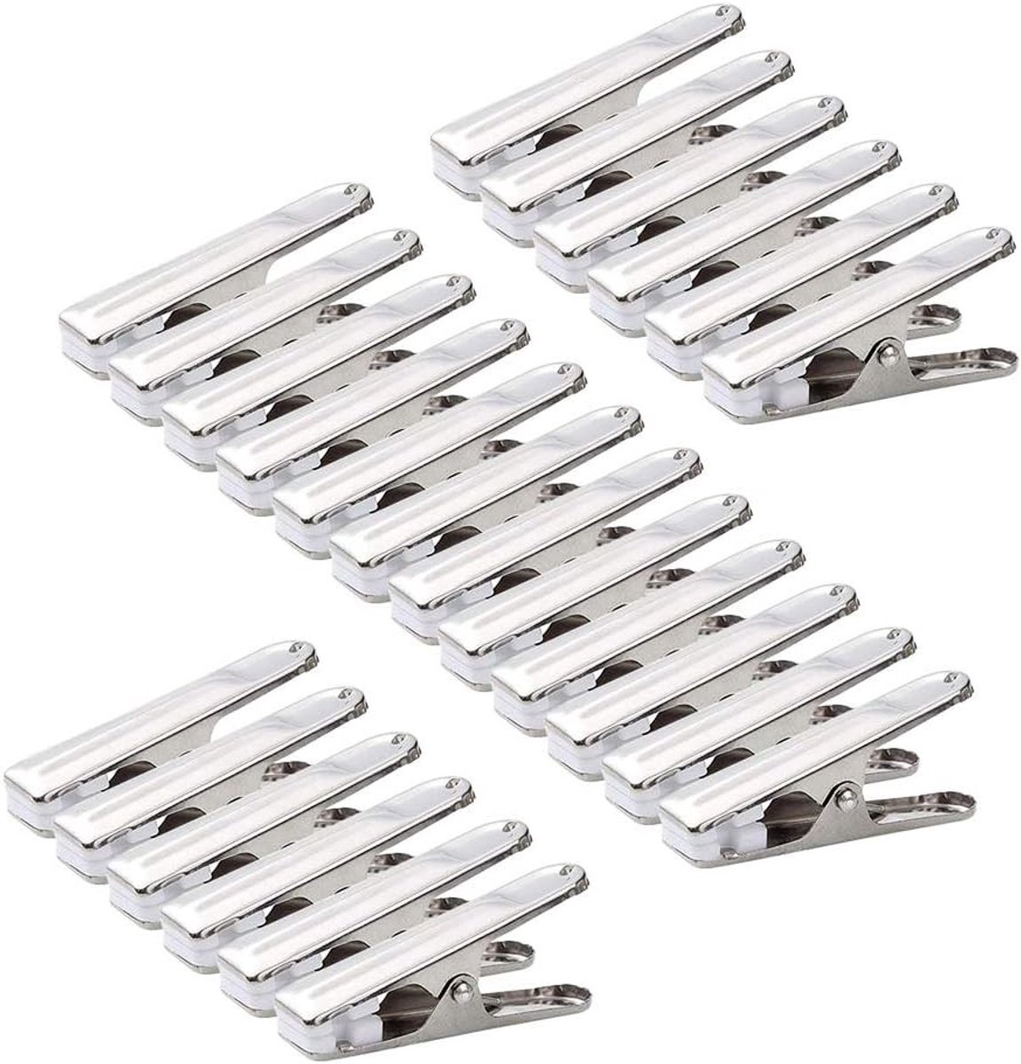 80 Stuks RVS Wasknijpers, Duurzame RVS Klemmen met Zachte Grip voor Handdoeken, Sokken en Kleding
