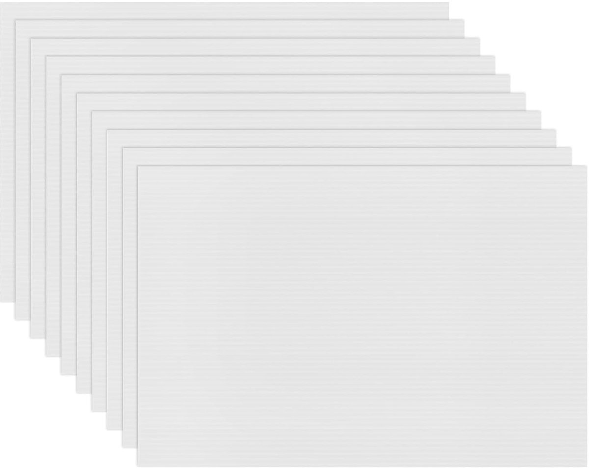 10 Stuks Gegolfde Kunststof Platen 30 x 45 cm - Waterdicht, Leeg, Voor Tuinborden en Creatieve Projecten, Dikte 3 mm, Wit