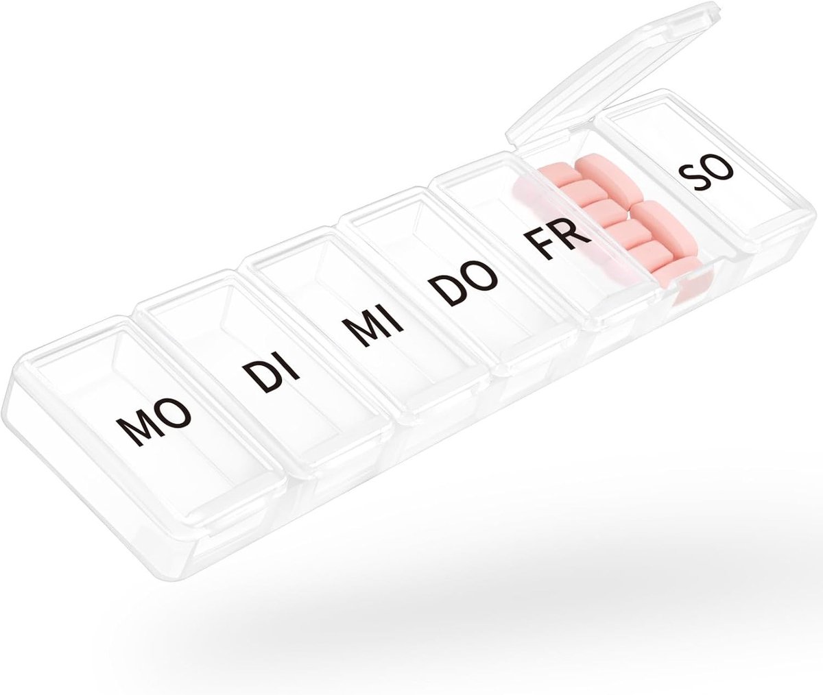 Pillendoos voor 7 Dagen, Weekdoos met 7 Compartimenten voor Medicijnen en Vitaminen