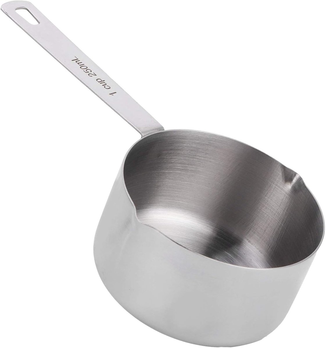Maatbekers 1 cup / 250ml - Roestvrijstaal - Met handvat en tuit - Ideaal voor koken en bakken - ShopVlot