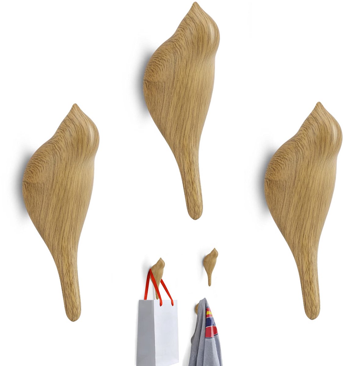 Kledinghaken 95Street - Rustieke wandhaken - Vogels design - Perfect voor jassen en hoeden - ShopVlot