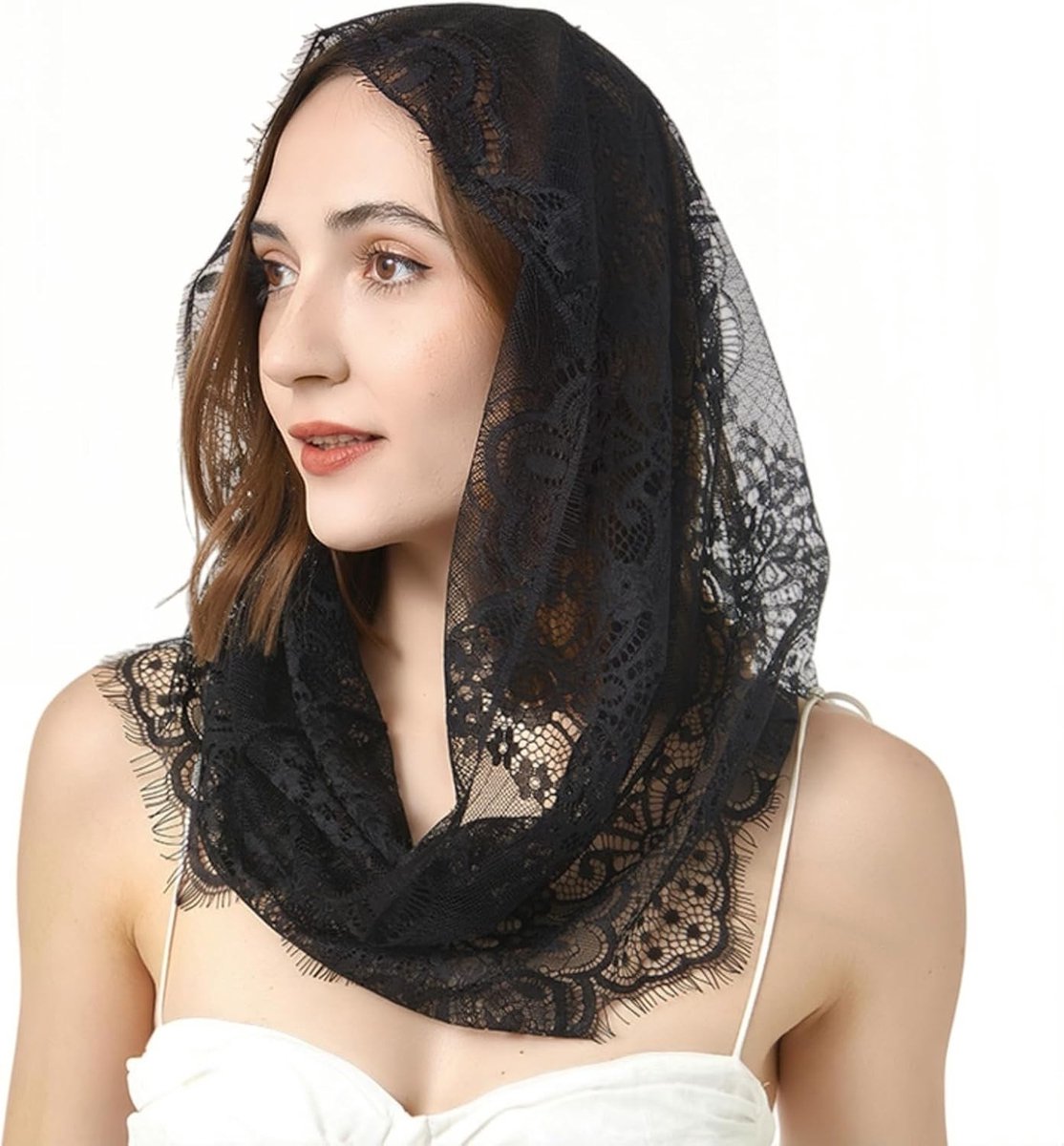 Elegante Florale Kant Mantilla Sluiers voor Bruidsvrouwen en Religieuze Ceremonies, Perfect voor Huwelijk en Heilige Communie