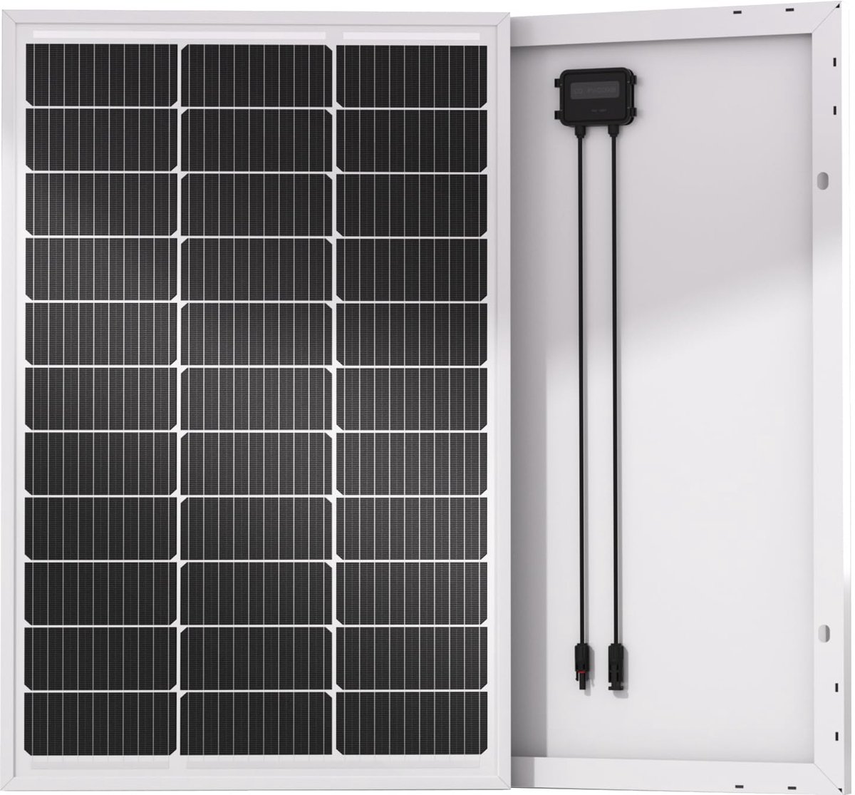 Zonnepaneel 100 W - monokristallijn - aluminium frame - ideaal voor camper en boot - ShopVlot