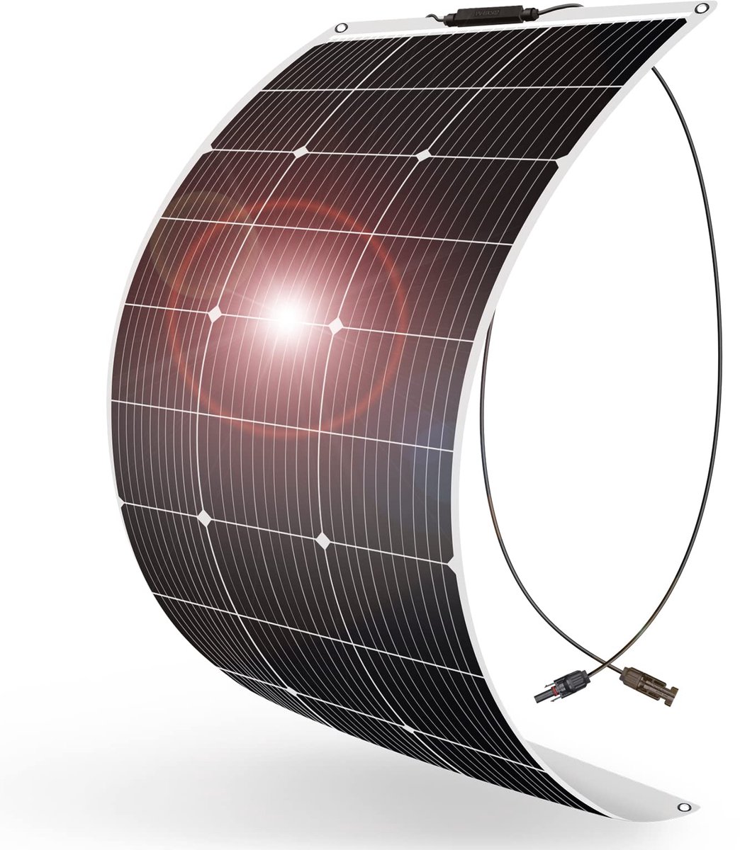 Zonnepanelen flexibel 100W 18V - voor 12V batterij opladen - lichtgewicht en draagbaar - ideaal voor camping - ShopVlot