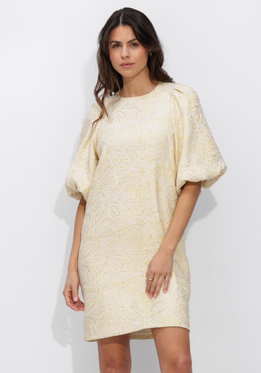 Notre-V Nv-henderika Brocade Dress Dames - Jurk - Creme - Maat XS