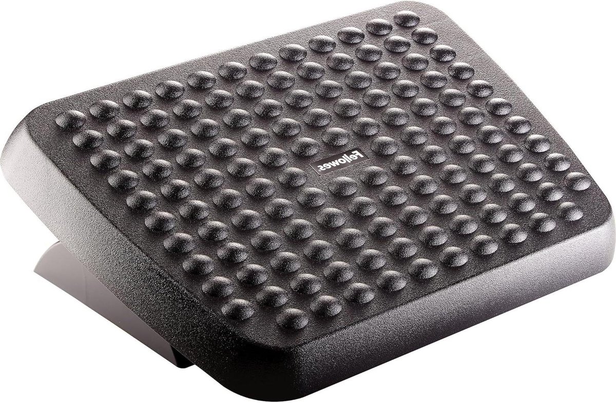 Ergonomische Voetensteun - Bureau Voetenbank - Comfortabel Werken - Verstelbare Hoogte - 42x30 cm - Zwart