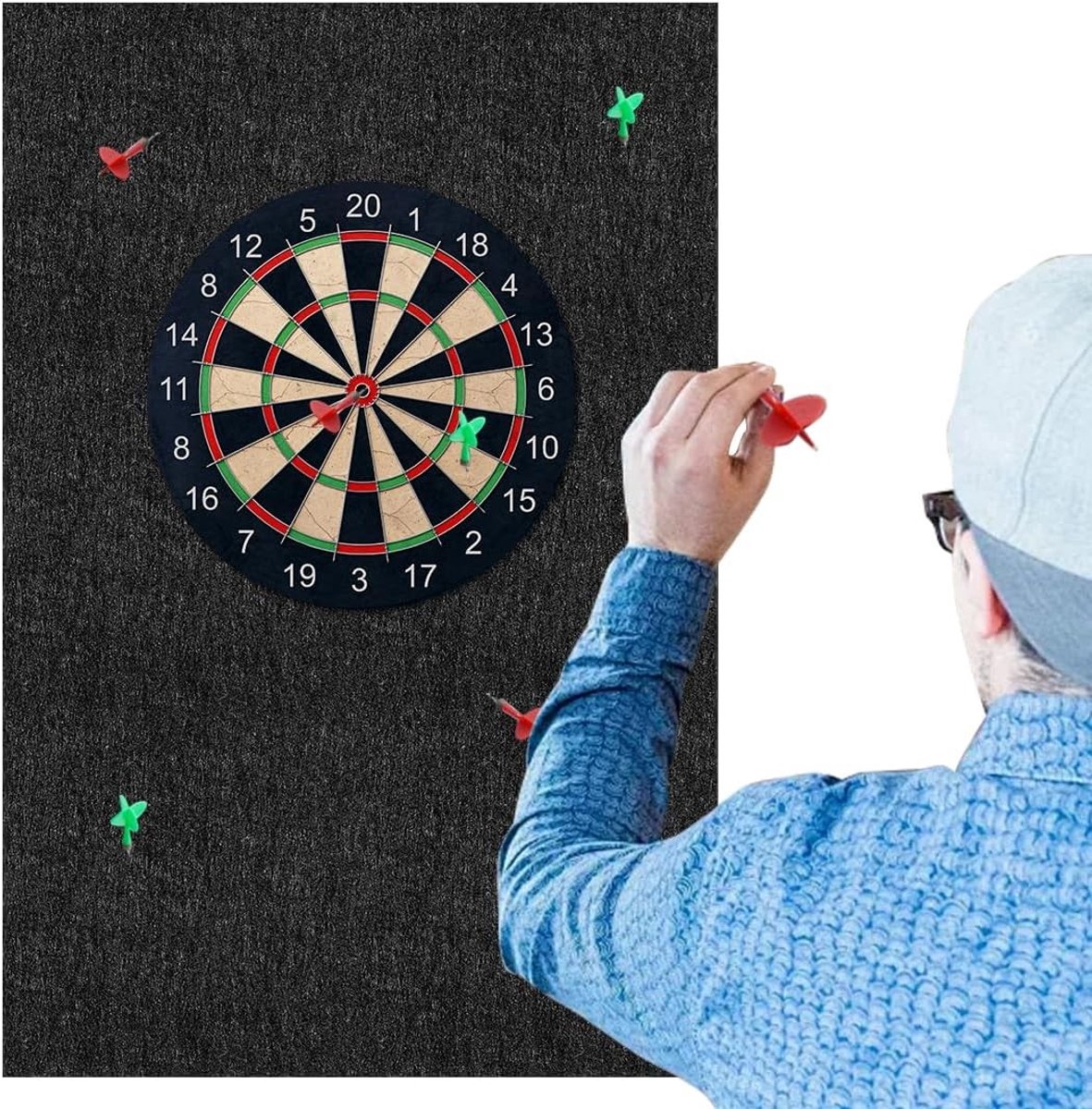 Dartbord Wandbescherming van Vilt, Zelfklevende Dartbordrand, Ideaal voor Thuis en Clubs, Duurzaam en Effectief tegen Schade