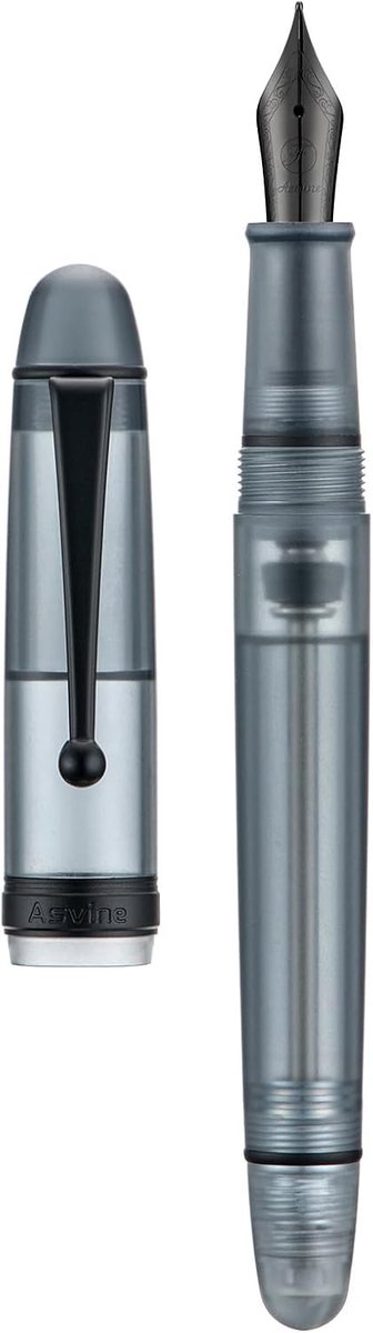 Vulpen met Vacuüm Navulling, Medium Nib, Matte Zwart Acryl, Grote Capaciteit en Cadeaubox - Perfect voor Schrijven en Cadeaus