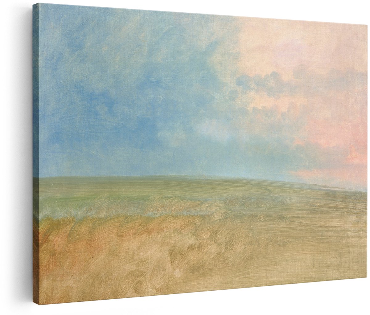 Artaza Canvas Schilderij Landschap - 180x120 cm - Groot - Wanddecoratie Natuur - Muurdecoratie Zonsondergang - Schilderijen Woonkamer Romantisch