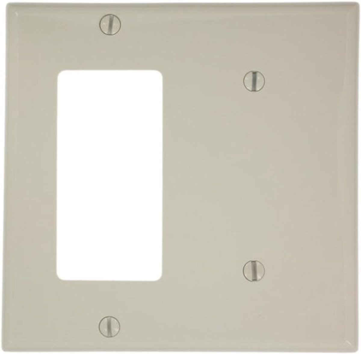 Tweevoudige Wandplaat met Blinde en Decora/GFCI Opening, Licht Amandel
