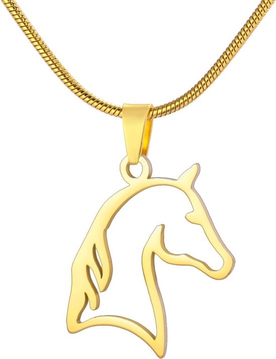 Minimalistische Paardenketting Ruitersport Hanger Dieren Sieraad Roestvrij Staal