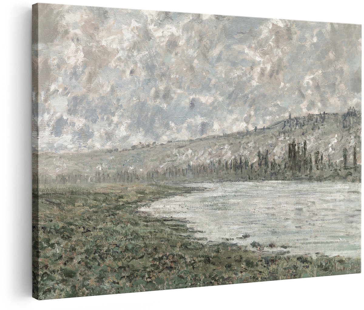 Artaza Canvas Schilderij Landschap Monet - 180x120 cm - Groot - Wanddecoratie Natuur - Muurdecoratie Rivier - Schilderijen Op Canvas Woonkamer