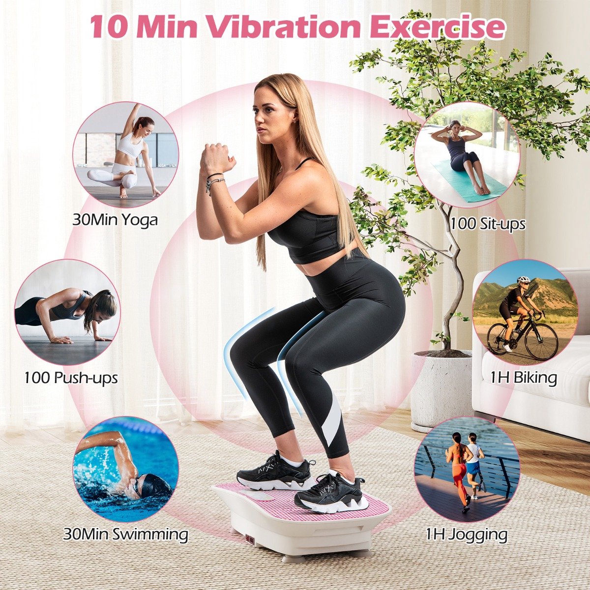 SureDeal® - Cardio fitne - Trilplaat - Snelheidsstanden - Afstandsbediening Triltrainer - Led display - 51,5x28,5x12 cm - Wit