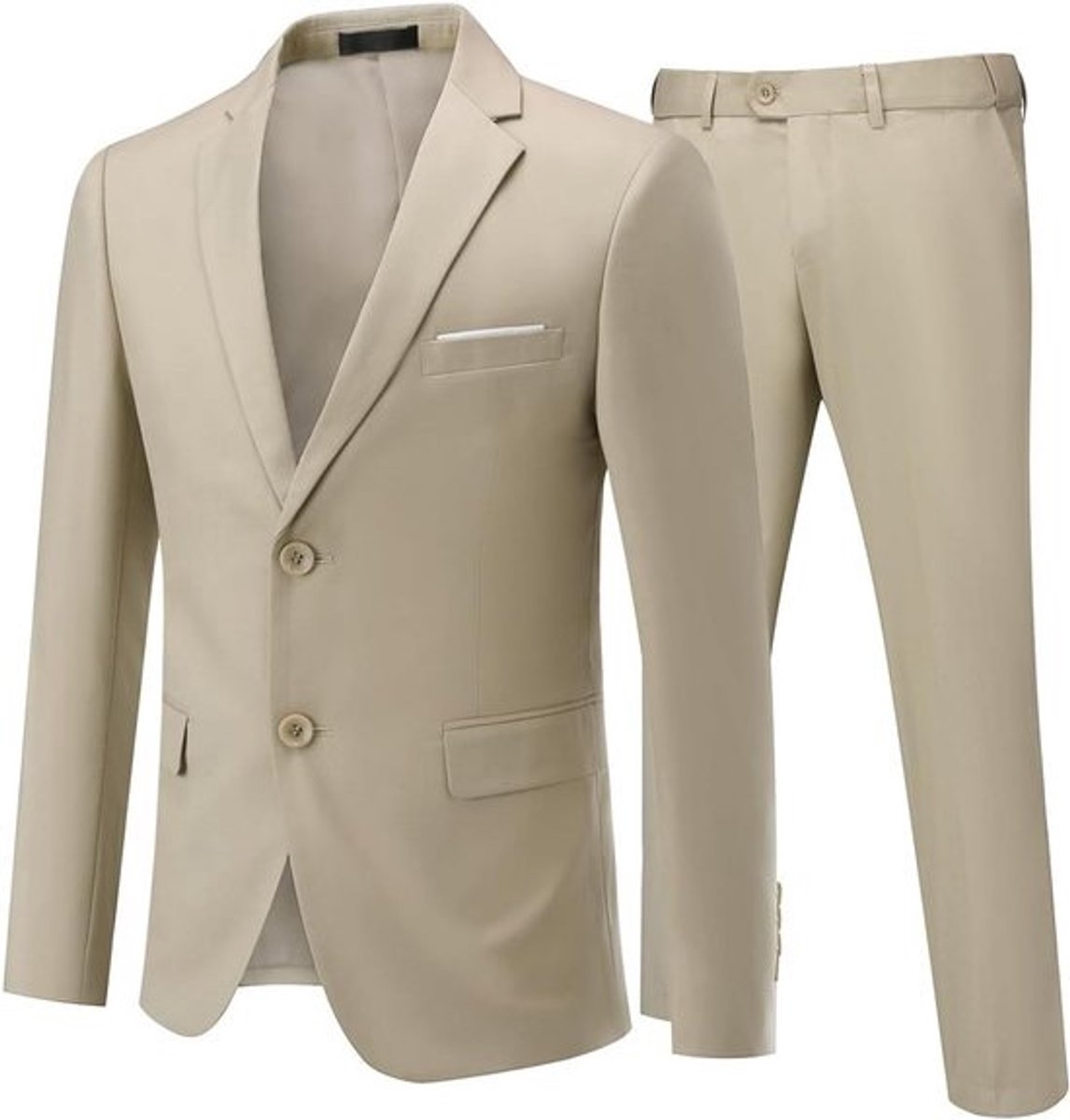 Herenpak 2-Delig Slim Fit Inclusief Blazer en Pantalon - Ideaal voor Zakelijk en Bruiloft