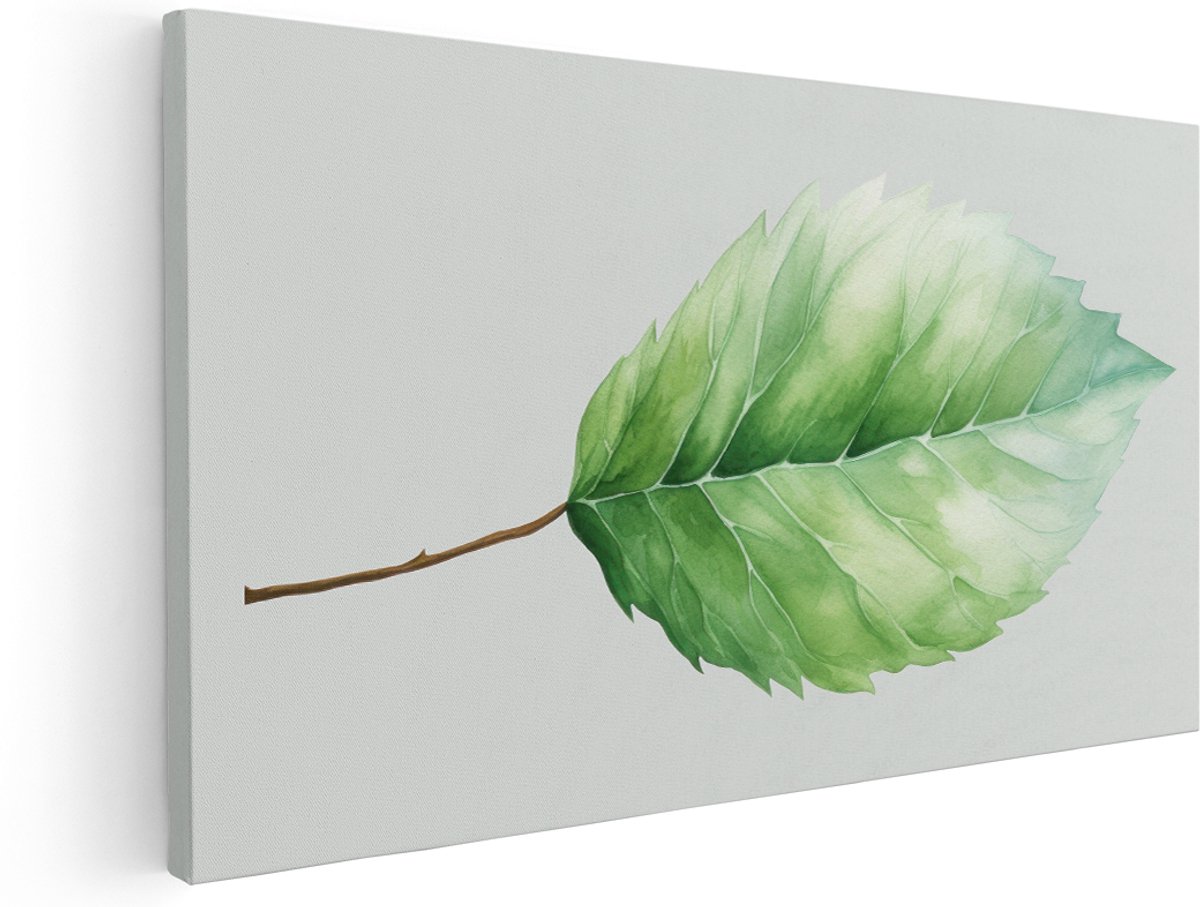 Artaza Canvas Schilderij Botanisch Blad - 180x90 cm - Groot - Wanddecoratie Planten - Muurdecoratie Groen - Schilderijen Op Canvas Natuur
