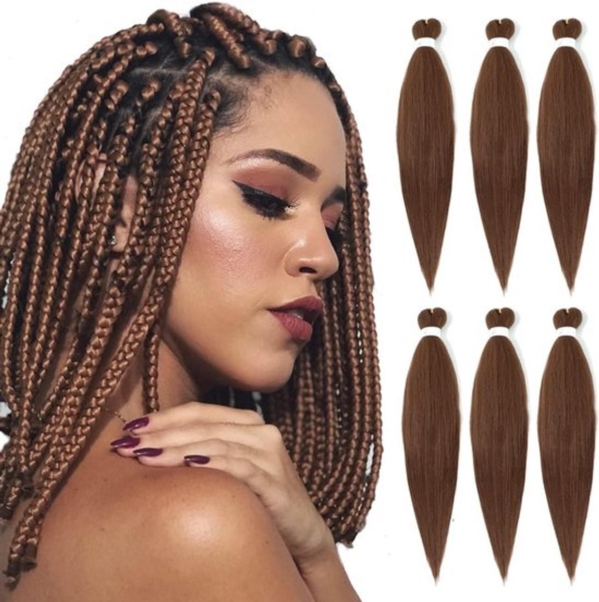 Voorgerekt Vlechthaar Synthetisch 16 Inch EZ Braids Knooploos Gehaakt Haar Extensions Yaki Textuur