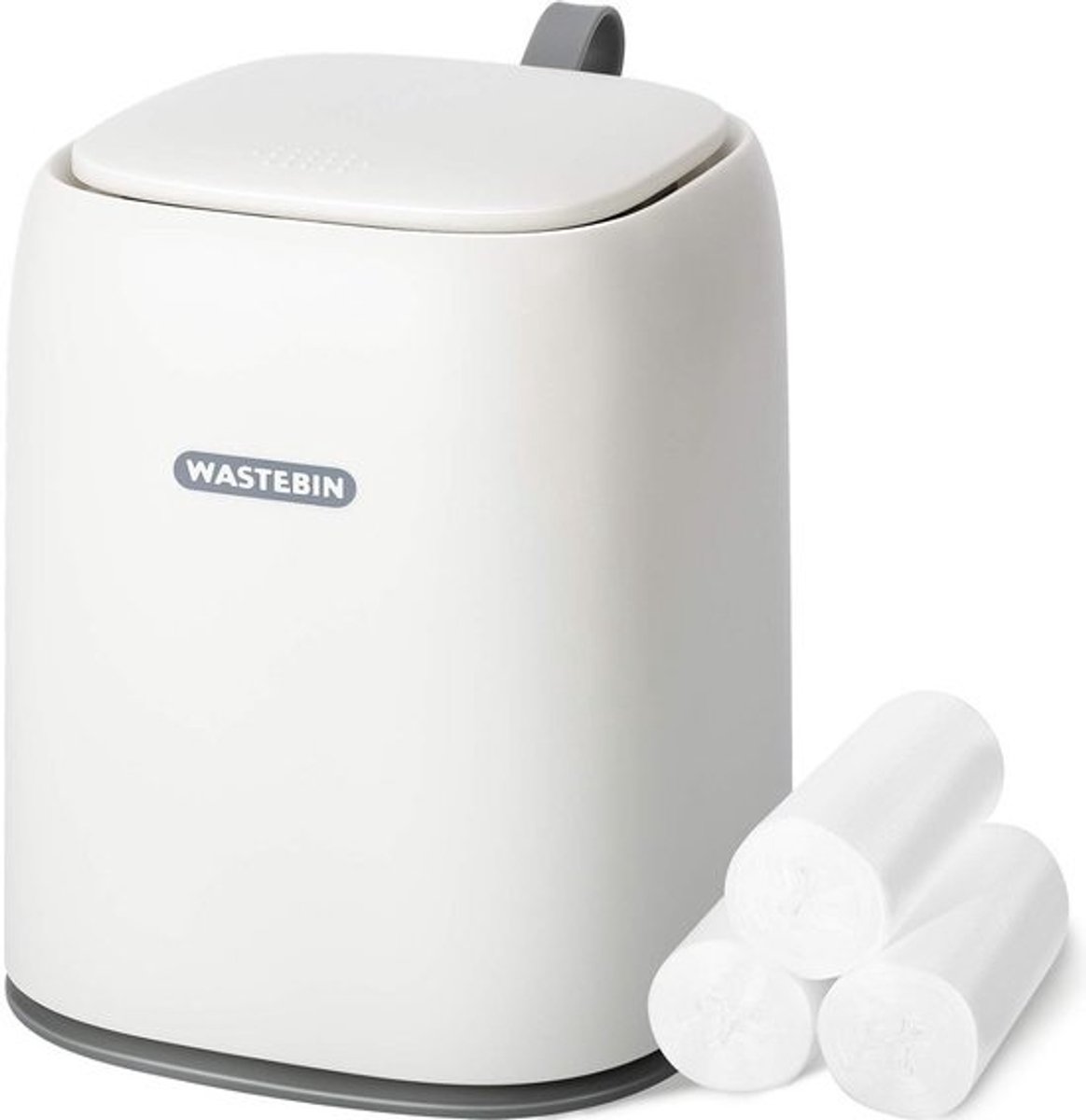 Compacte Mini Afvalbak met 3 Zakken en Perstype Deksel - Ideaal voor Tafel of Badkamer