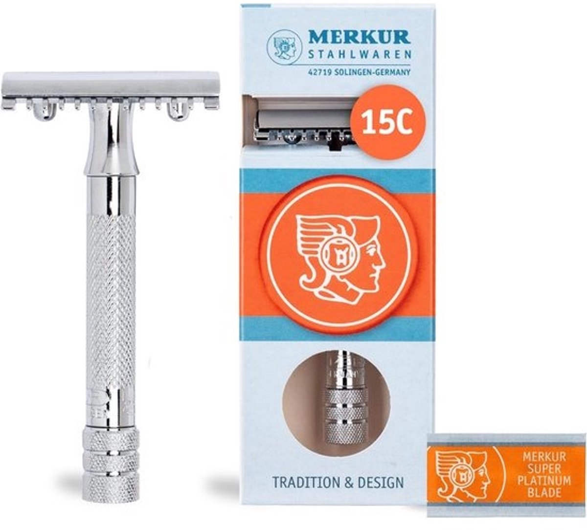 Klassiek Scheermes met Open Kam Tandkam Chroom Kwaliteit Duits Design