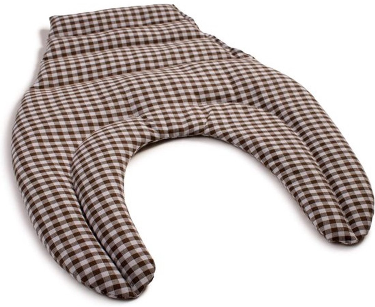 Nekkussen met Rugsteun voor Warmte en Ontspanning - Bruin-Wit