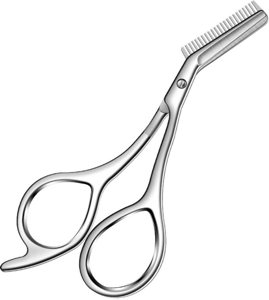 Roestvrijstalen wenkbrauwschaar met kam, zilver, geïntegreerd ontwerp voor nauwkeurige wenkbrauwverzorging