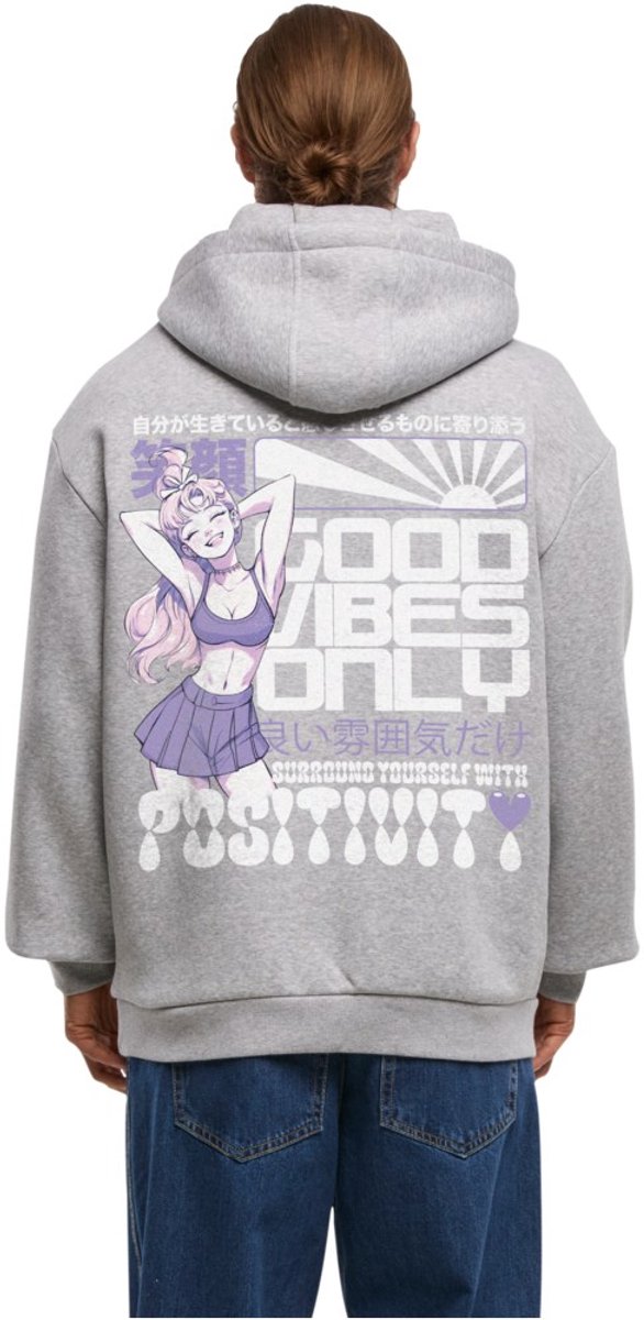 Mister Tee Manga Girl Fluffy Hoodie/trui L Grijs