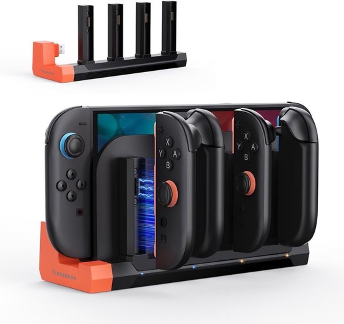 Draadloze Oplaadstation voor 4 Switch 2 Controllers met LED Indicatoren
