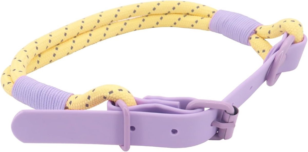 Hondenhalsband voor Puppy en Kleine Honden, Medium Formaat, Roze Geel, Duurzaam en Comfortabel