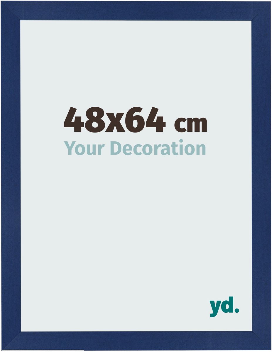 Your Decoration - Fotolijst 48x64 cm - MDF - Donkerblauw Geveegd - Bologna