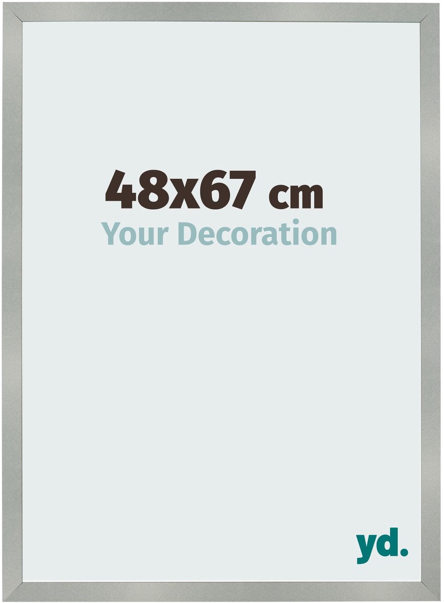 Your Decoration - Fotolijst 48x67 cm - MDF - Aluminium Geborsteld - Bologna