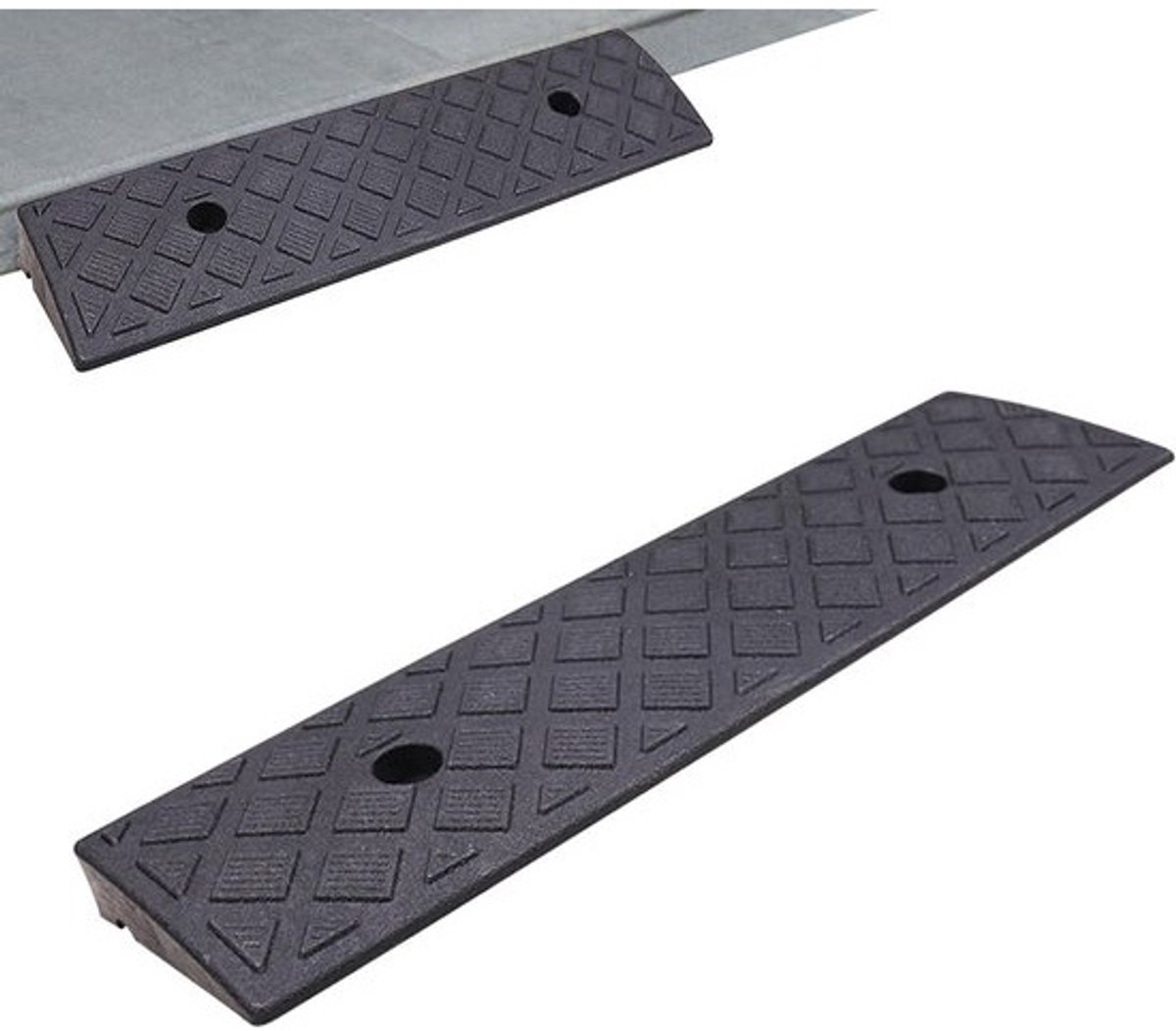 Stoeprandhelling - Opritplaat Drempelhulp - Veilig Overbruggen - Antislip Structuur - 3 cm Hoog - Zwart Geel