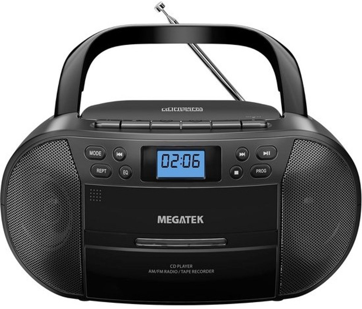 Draagbare CD Speler - Boombox Cassette Radio - Muziek Luisteren Thuis - Bluetooth USB AUX