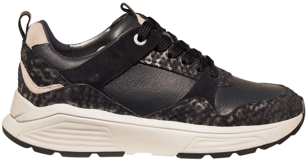 Xsensible Newport blauwe leren dames sneakers