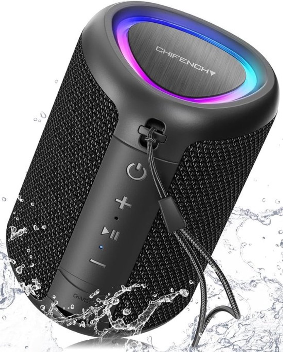 Draadloze Bluetooth Speaker 20W - Waterdicht, Muziek met Lichtshow, Trekking & Reizen