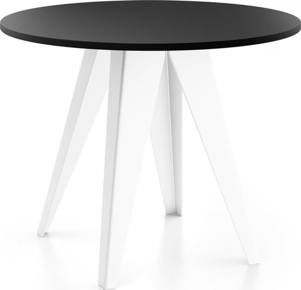 Eettafel Rond - Eettafel Uitschuifbaar - Gezellig Tafelen - Industriële Stijl - 100/140 cm - Zwart Wit