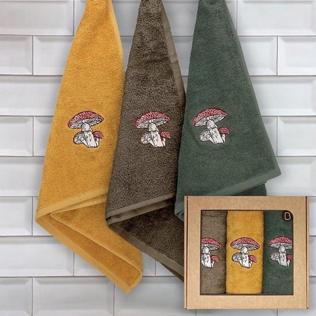 3-delige set theedoeken van Amerikaanse badstof - Absorberend en zacht, 50 x 50 cm