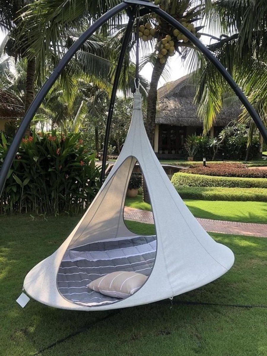 Cocoon Matras - Hangmat Kussen - Comfort Vergroten - Omkeerbaar Tweekleurig - Past in Alle Cacoons - Grijs Beige