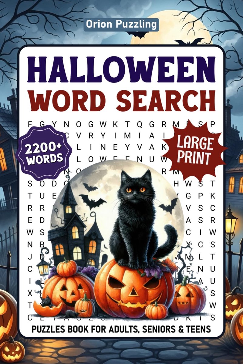 2200+ Words, Halloween Word Search Puzzles For Adults: A Fun And Spooky Halloween Themed Word Find Puzzles Book For - ShopVlot
