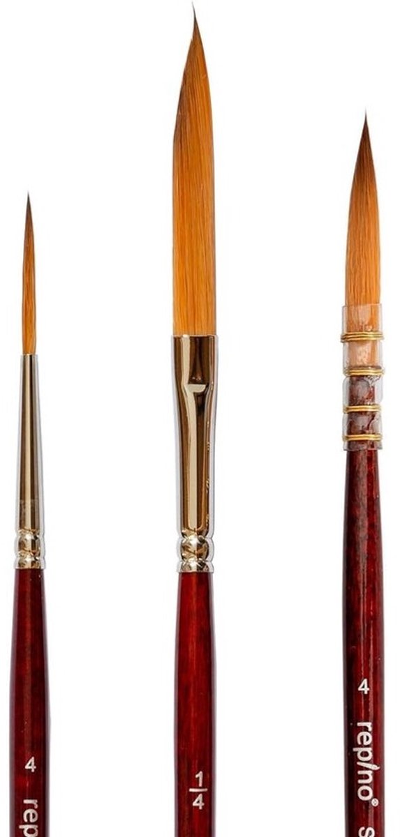 Aquarelpenseel Set Professioneel - Zwaartetrekker en Sleepkwast voor Fijne Details en Kalligrafie