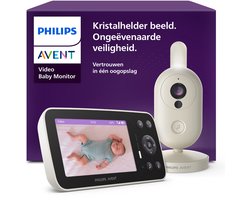 Philips Avent Video babyfoon – Tot 48 uur batterijduur - Nachtzicht en Witte Ruis - DEKRA-gecertificeerd - Zonder wifi - SCD861/26