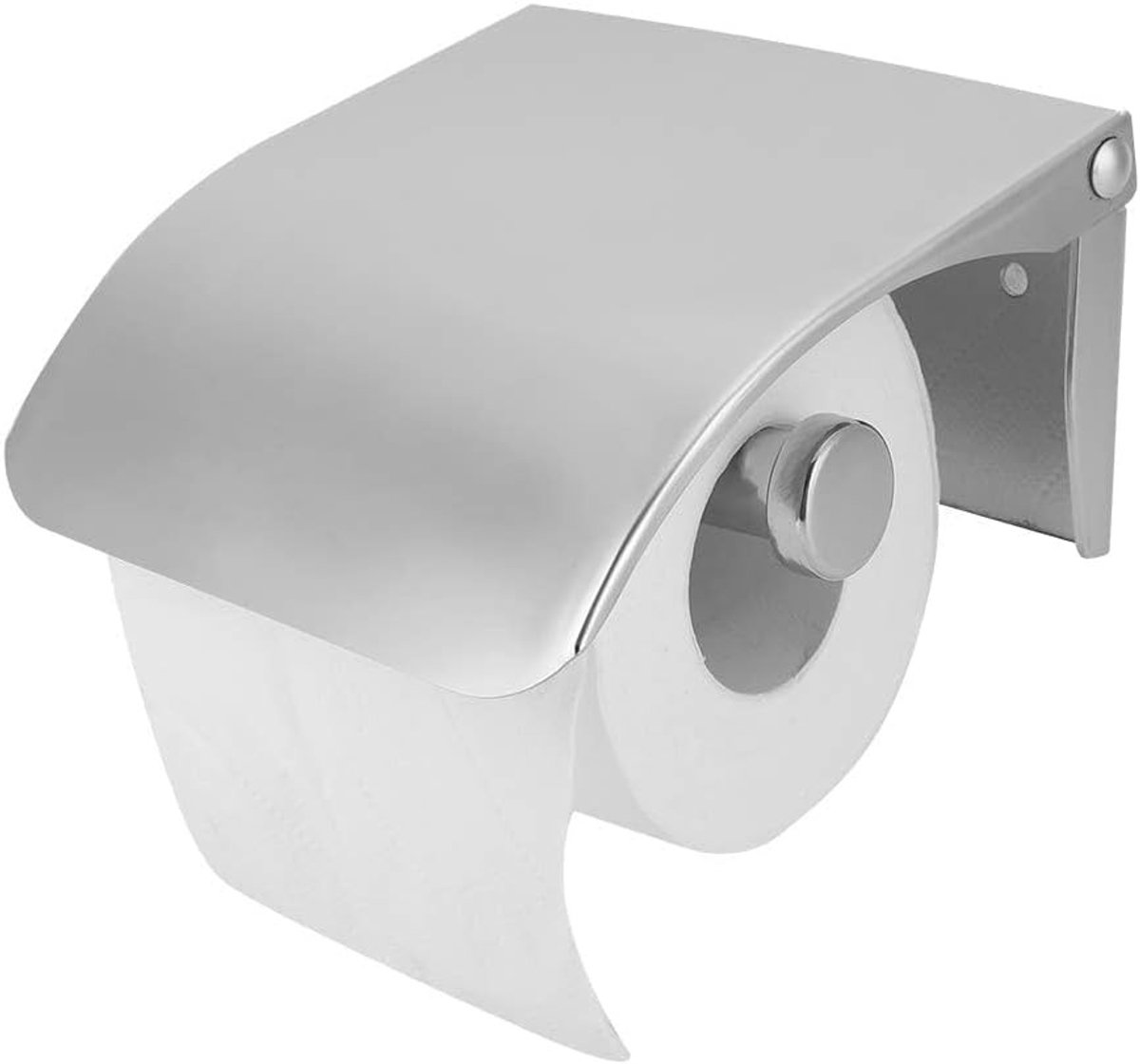 Wandmontage Toiletpapierhouder met Deksel van RVS, Praktische Dispenser en Opbergrek voor Badkameraccessoires