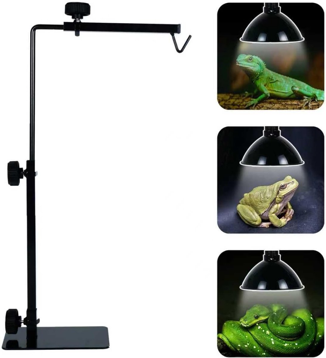 Reptielen Lampstandaard - Verstelbaar 40-64 cm - Zwart