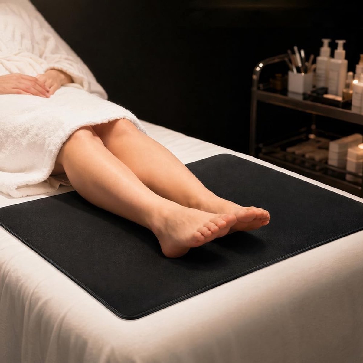 Hygiënische voetsteun voor massage en cosmetica, 60 x 40 cm, krasbestendig en eenvoudig te reinigen, ideaal voor massagebedden, spa's en tattoo-salons
