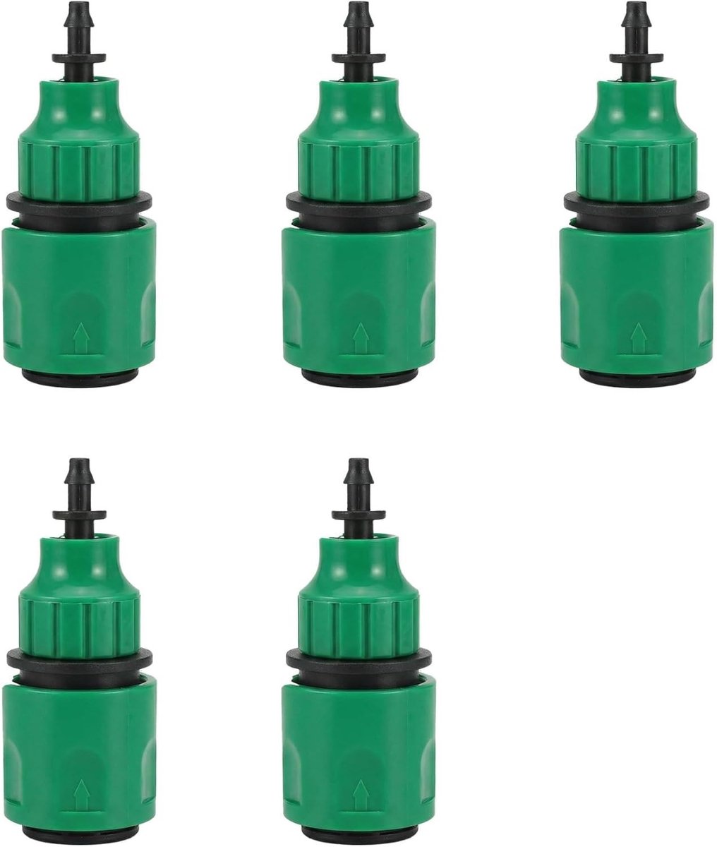 Set van 5 kunststof slangverbindingen voor 4/7 en 8/11 mm - Tuinaccessoires voor sproeisystemen en irrigatieoplossingen