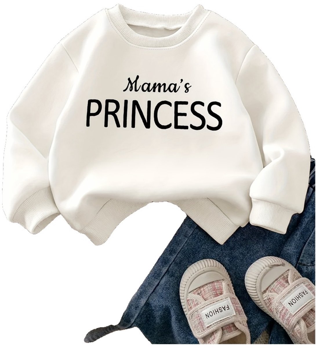 Currero Sweater Meisjes Sweaters Sweatshirt Hoodie Warme Trui Pullover Jumper Crewneck Vest 3-4 Jaar Wit