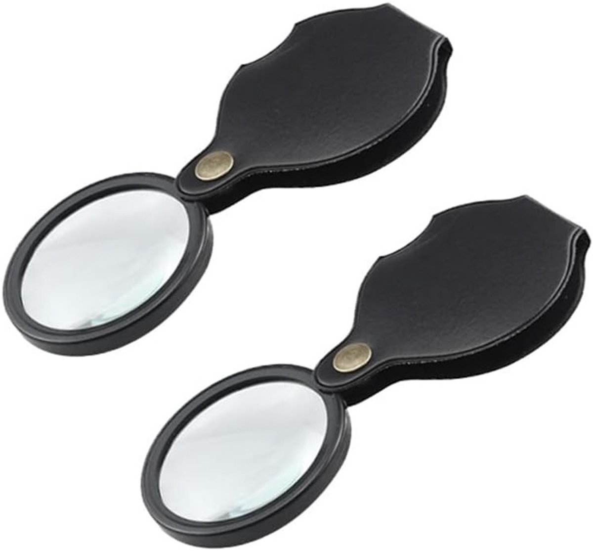 Opvouwbare en draaibare zakloep 10x vergroting - Mini leesloep voor boeken, kranten en precisiewerk, ideaal voor inspectie en reparatie, zwart, 2 stuks