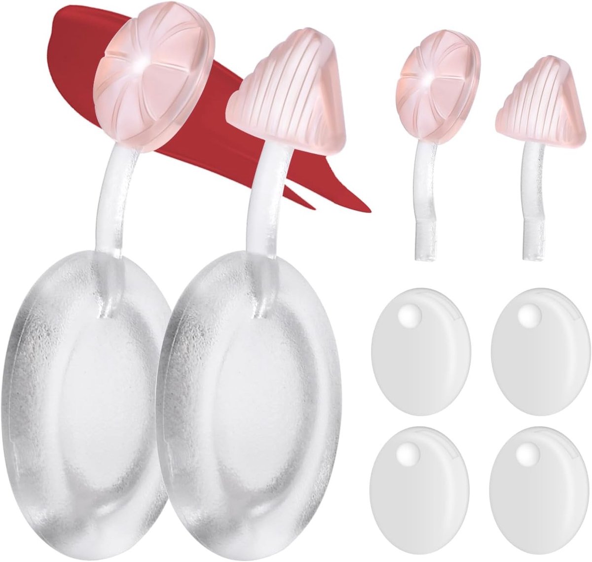 4 Stuks Silicone Mini Lip Brushes - Afneembare Lippenborstels voor Lipstick en Lipmasker, Herbruikbaar en Draagbaar
