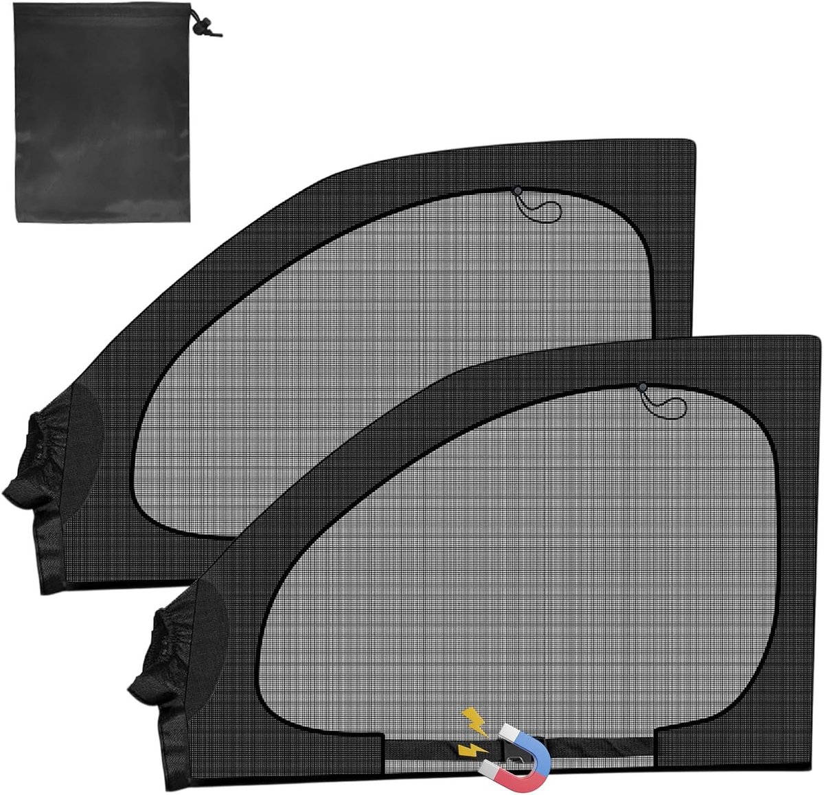 Set van 2 Magnetische Raam Insectenschermen voor VW T4 T5 T6, Muggennet, Auto Raam Bescherming, Ideaal voor Buiten, Kamperen en Reizen
